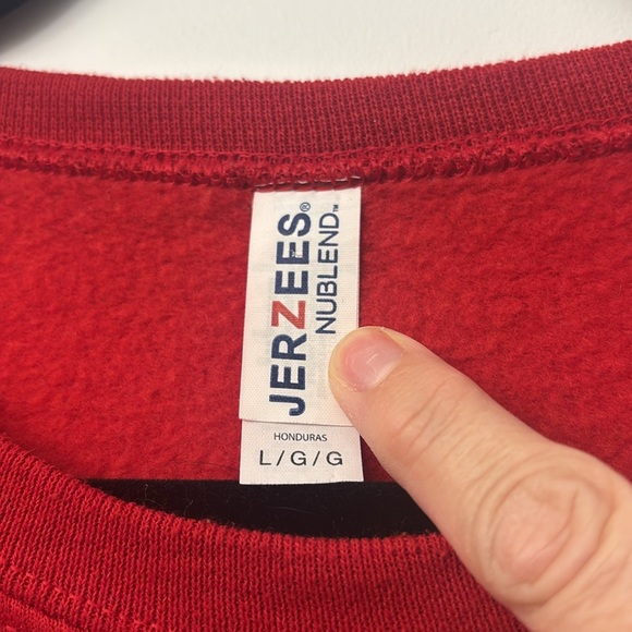 Mike Tyson Merry Chrithmith Jerzees Red Crewneck Sweatshirt size large - Picture 5 of 9